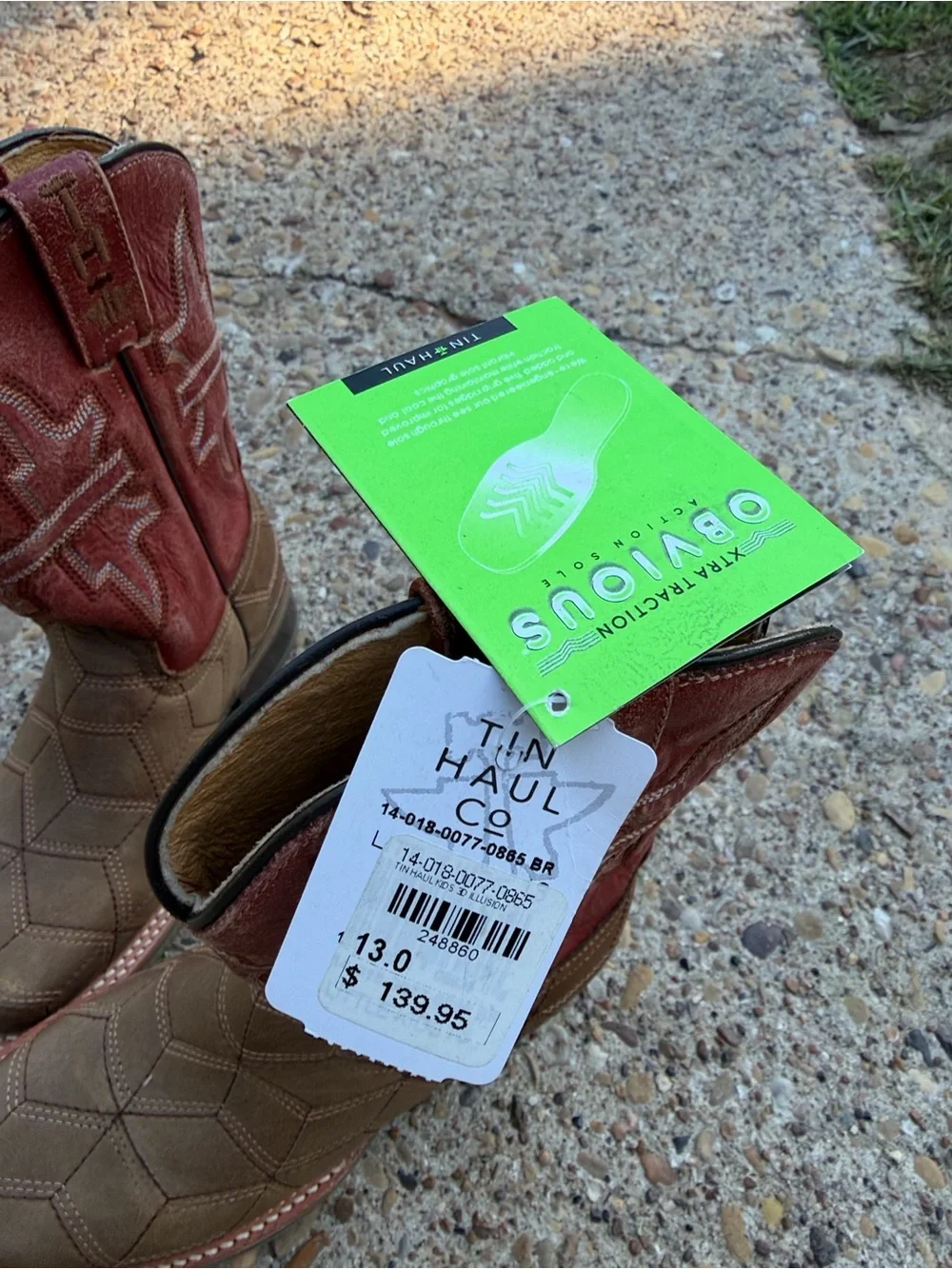 Tin Haul Kids Two-Tone Brown and Red Western Boots